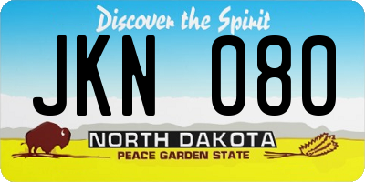 ND license plate JKN080