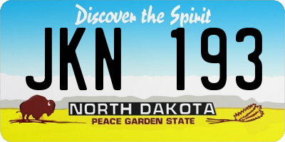 ND license plate JKN193