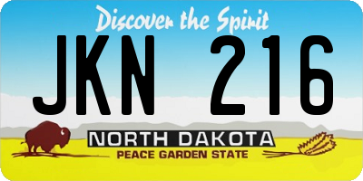 ND license plate JKN216