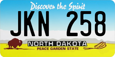 ND license plate JKN258