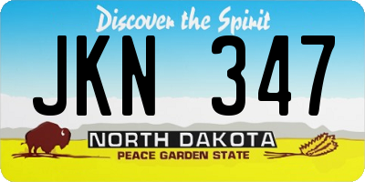ND license plate JKN347