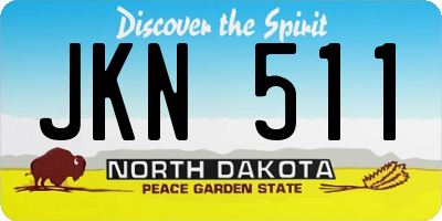 ND license plate JKN511