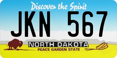 ND license plate JKN567