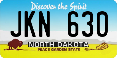 ND license plate JKN630