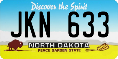 ND license plate JKN633