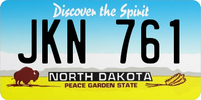ND license plate JKN761