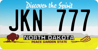 ND license plate JKN777