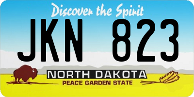 ND license plate JKN823