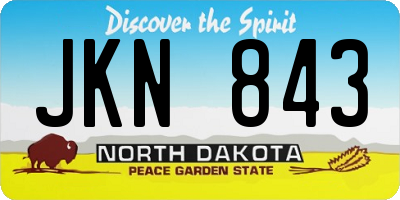 ND license plate JKN843