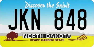 ND license plate JKN848