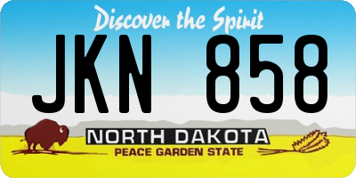 ND license plate JKN858