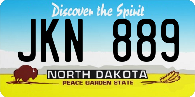 ND license plate JKN889