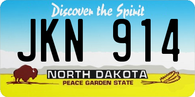 ND license plate JKN914