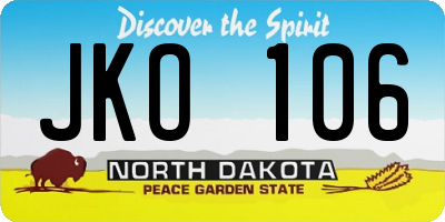 ND license plate JKO106