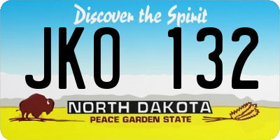 ND license plate JKO132
