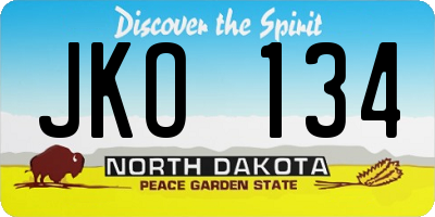 ND license plate JKO134