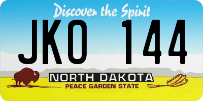 ND license plate JKO144