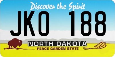 ND license plate JKO188
