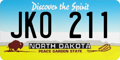 ND license plate JKO211