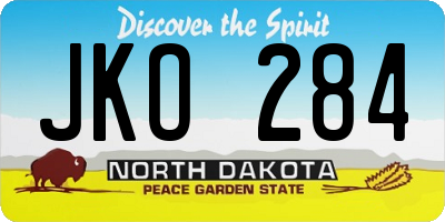 ND license plate JKO284