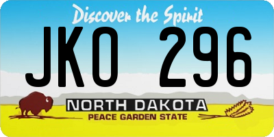 ND license plate JKO296