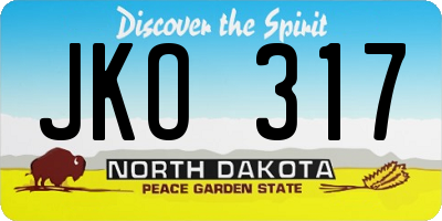 ND license plate JKO317