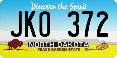 ND license plate JKO372