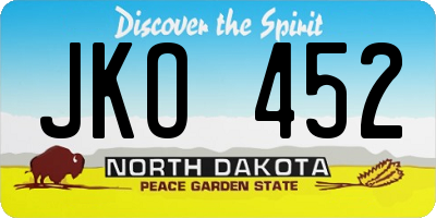 ND license plate JKO452