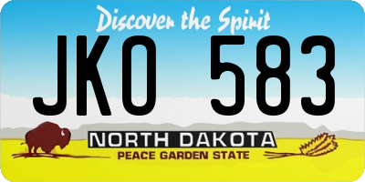 ND license plate JKO583