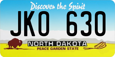 ND license plate JKO630