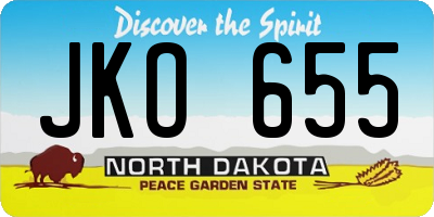 ND license plate JKO655