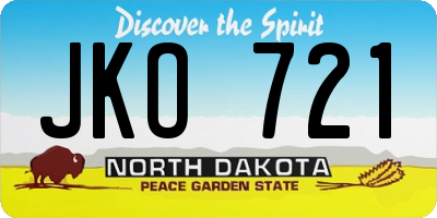 ND license plate JKO721