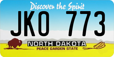 ND license plate JKO773