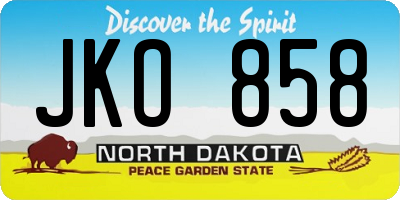 ND license plate JKO858
