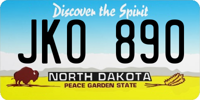 ND license plate JKO890