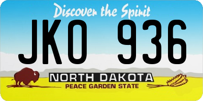 ND license plate JKO936