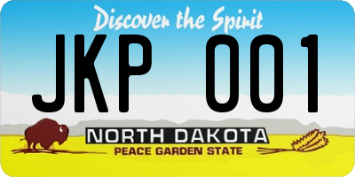 ND license plate JKP001