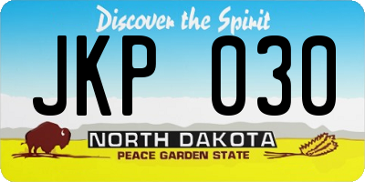 ND license plate JKP030