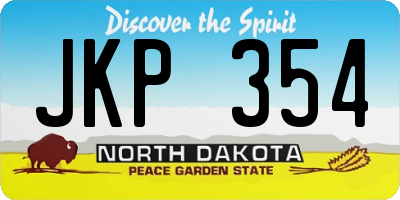 ND license plate JKP354