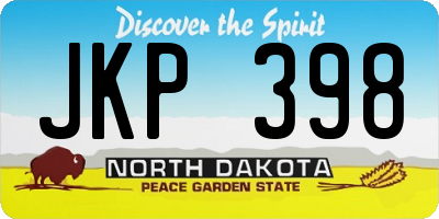 ND license plate JKP398