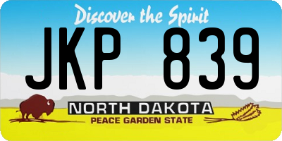 ND license plate JKP839