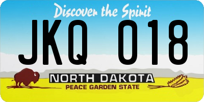 ND license plate JKQ018