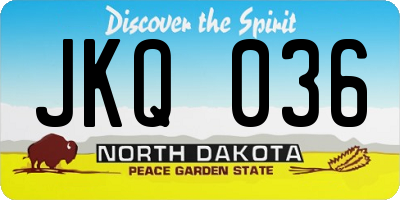 ND license plate JKQ036