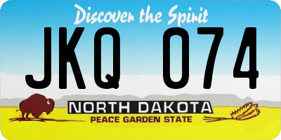 ND license plate JKQ074