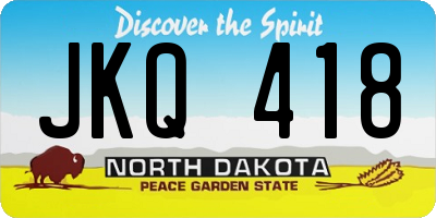 ND license plate JKQ418