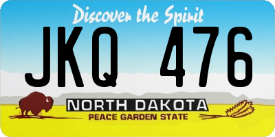ND license plate JKQ476