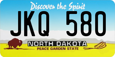 ND license plate JKQ580