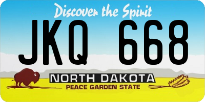 ND license plate JKQ668