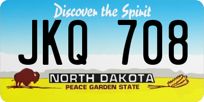 ND license plate JKQ708