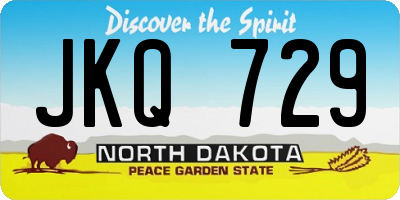 ND license plate JKQ729